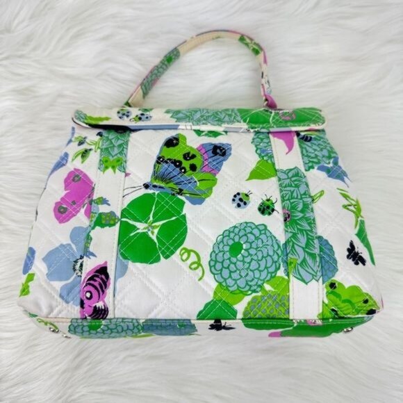 Vera Bradley Sateen Nicole Butterfly Floral Print Top Handle Satchel Handbag - Picture 10 of 15